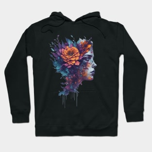 cute woman Abstract watercolor t-shirt Hoodie